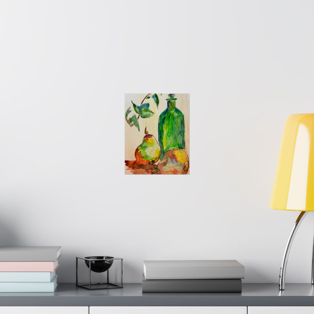Pears & Bottle Watercolor Print Poster
