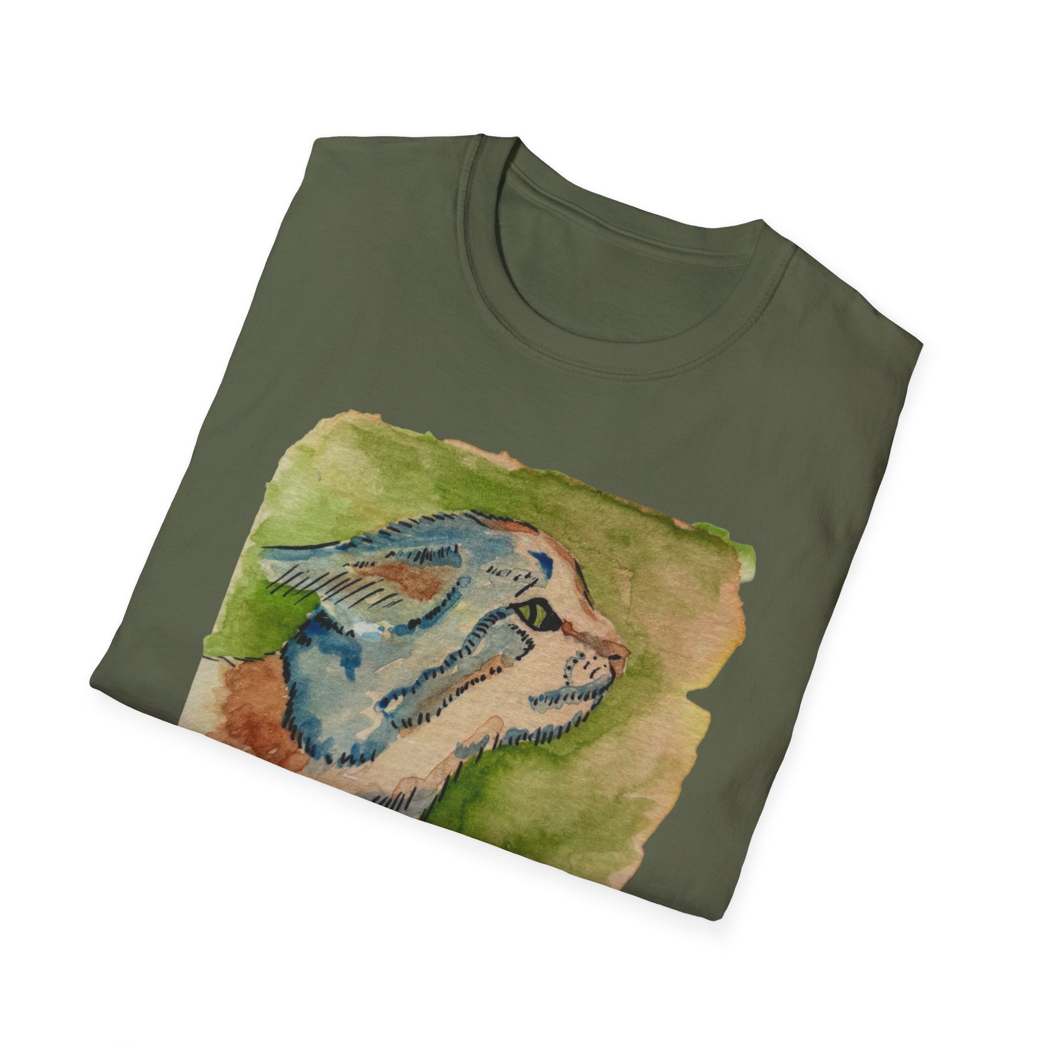 Cat Portrait Watercolor T-Shirt “Memory of Seraphine” Design