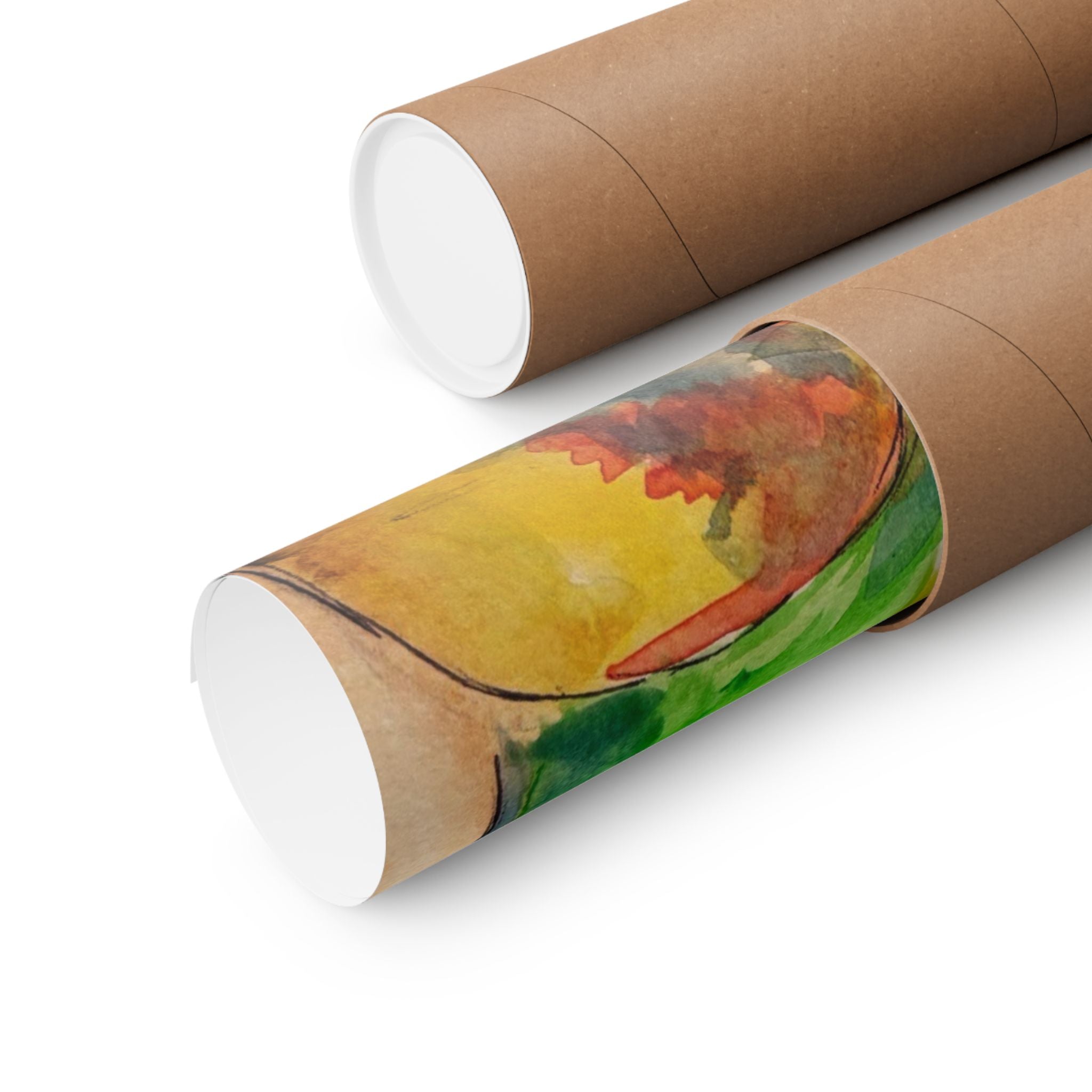 Pears & Bottle Watercolor Print Poster